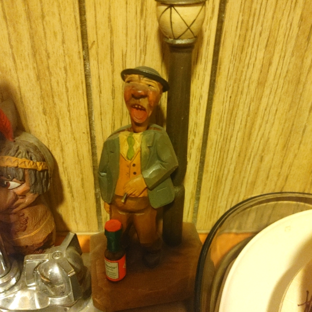 Vintage Italian wood carved bottle opener